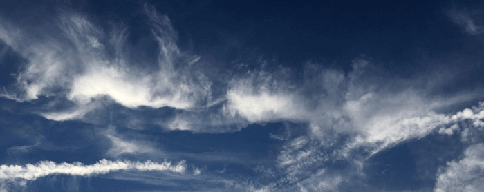 Photograph of cirrus clouds.